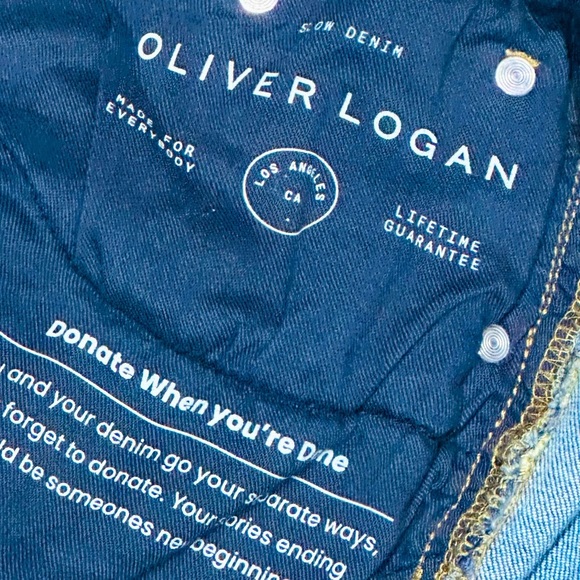 👖🌊 OLIVER LOGAN Crosby Relaxed Taper Jeans | High-Rise | Ralph Blue | 31P - Picture 4 of 8